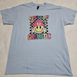 Light Blue Unisex Graphic T-Shirt with Colorful Print